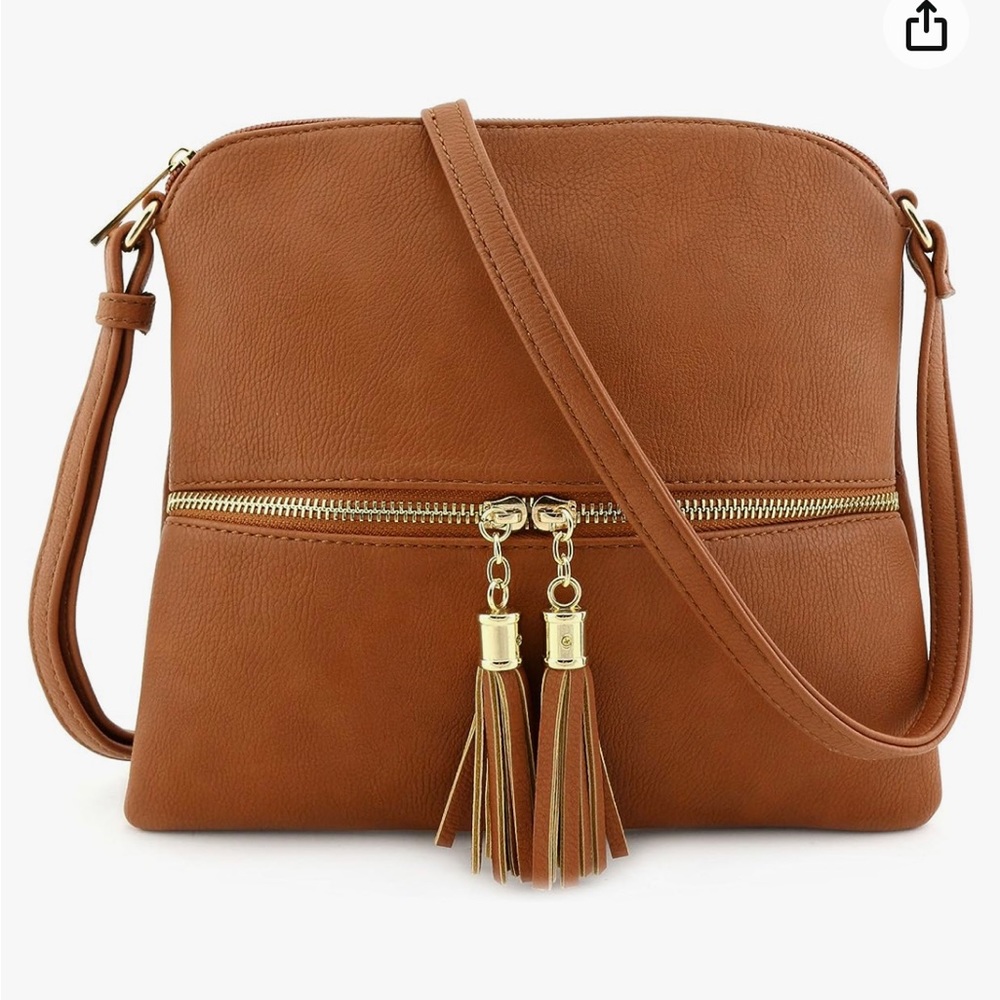 DELUXITY Lightweight Medium Crossbody Bag with Tassel